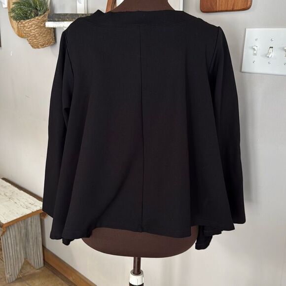 Planet by Lauren G black sweatshirt women’s size 1 or 4-8 made in USA lagenlook - Picture 4 of 8